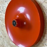 60s 70s discus wall lamp Teka Orange Space Age design aluminum metal