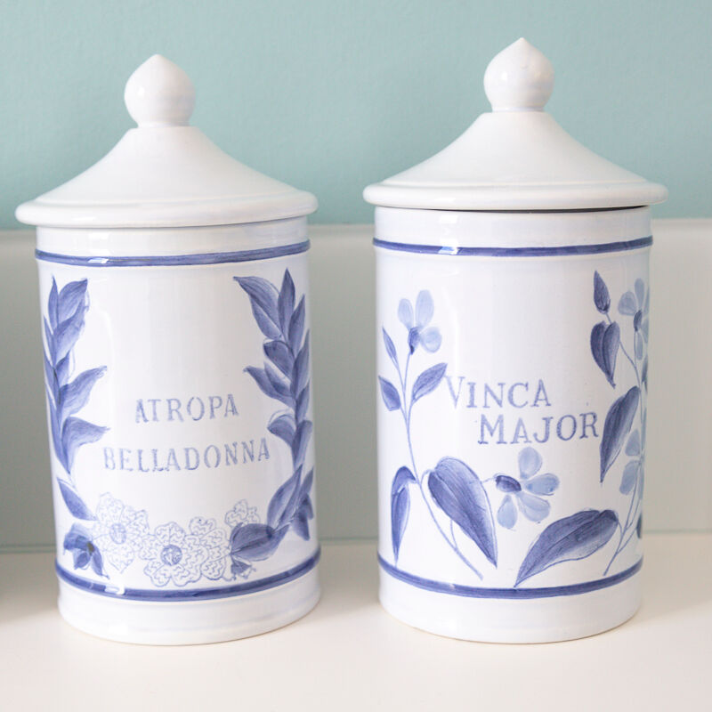 5 pots ceramic pharmacy ceramic earthenware of Longchamp