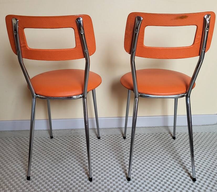 Set of vintage orange chairs