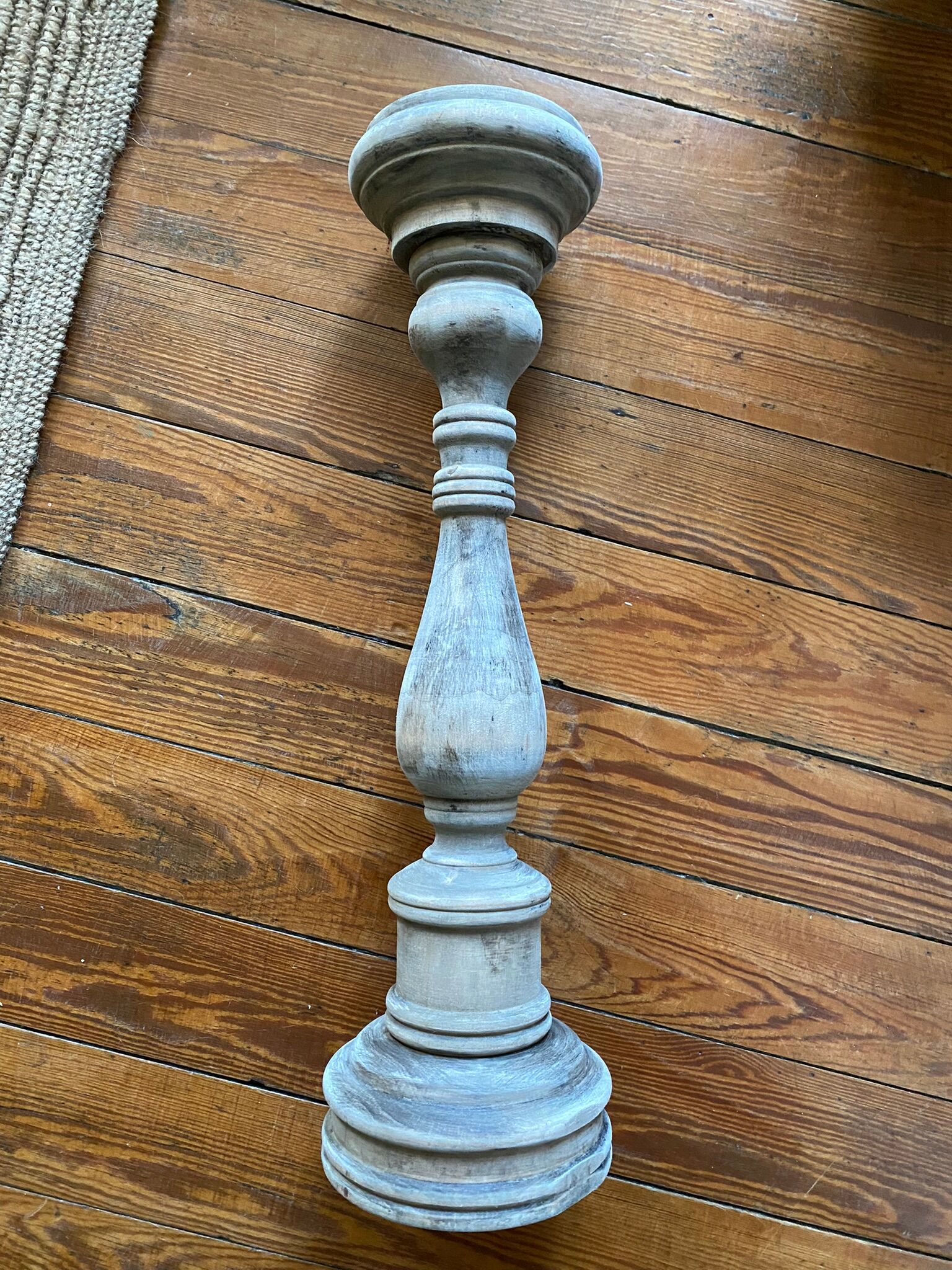 Old wooden church candle holder