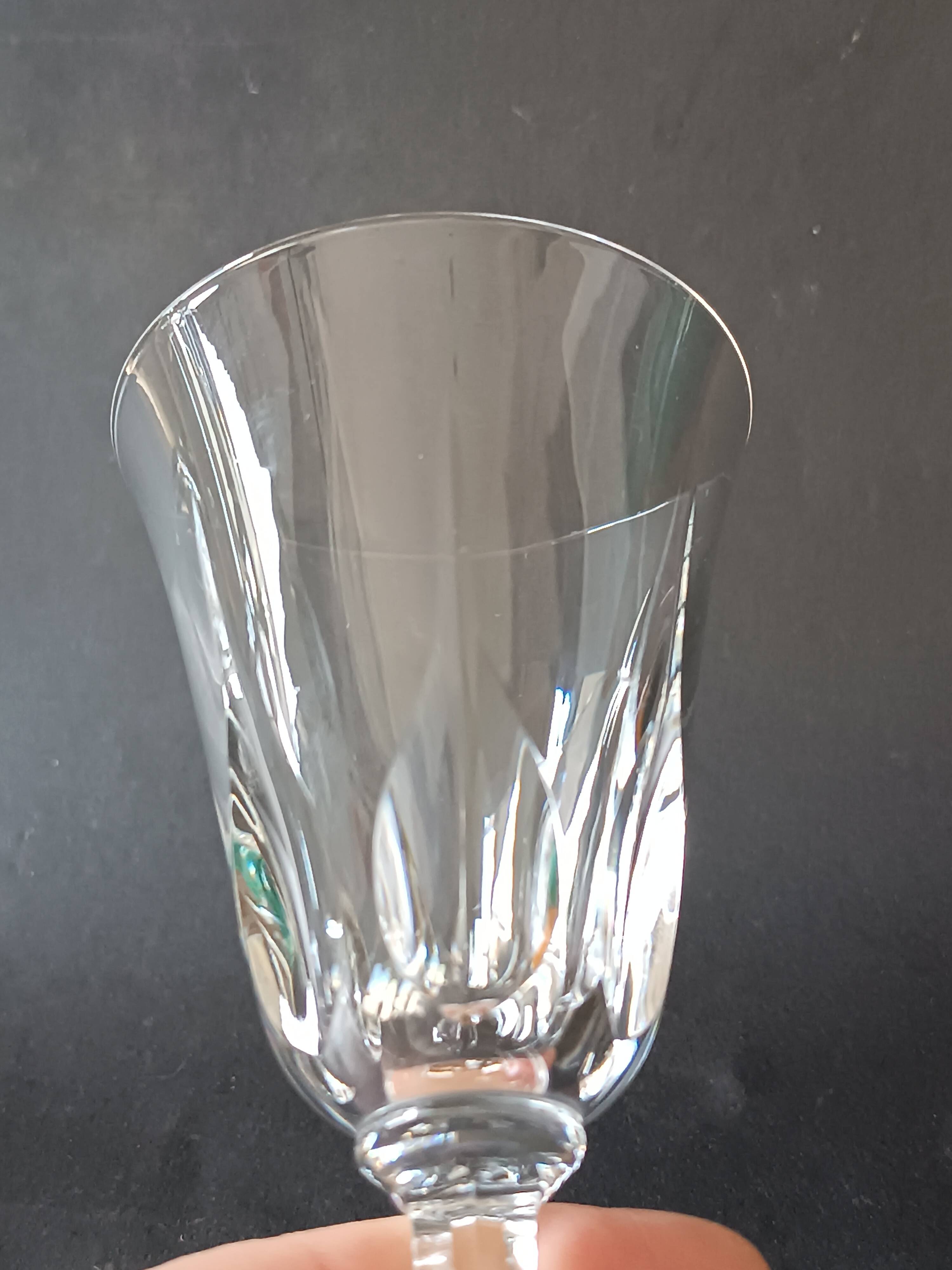 6 crystal stem glasses Cerdagne service Saint Louis vintage