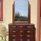 Walnut chest of drawers, black marble top