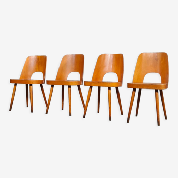 Suite of 4 chairs 515 by Oswald Haerdtl for TON