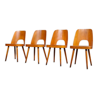 Suite of 4 chairs 515 by Oswald Haerdtl for TON