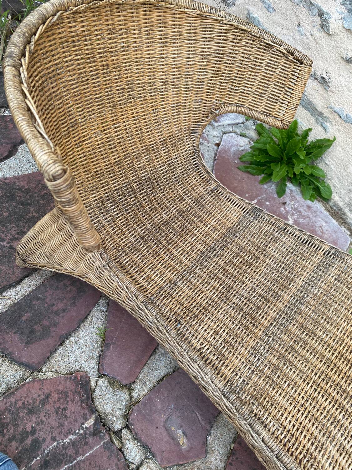 Ikea Savo rattan chaise longue