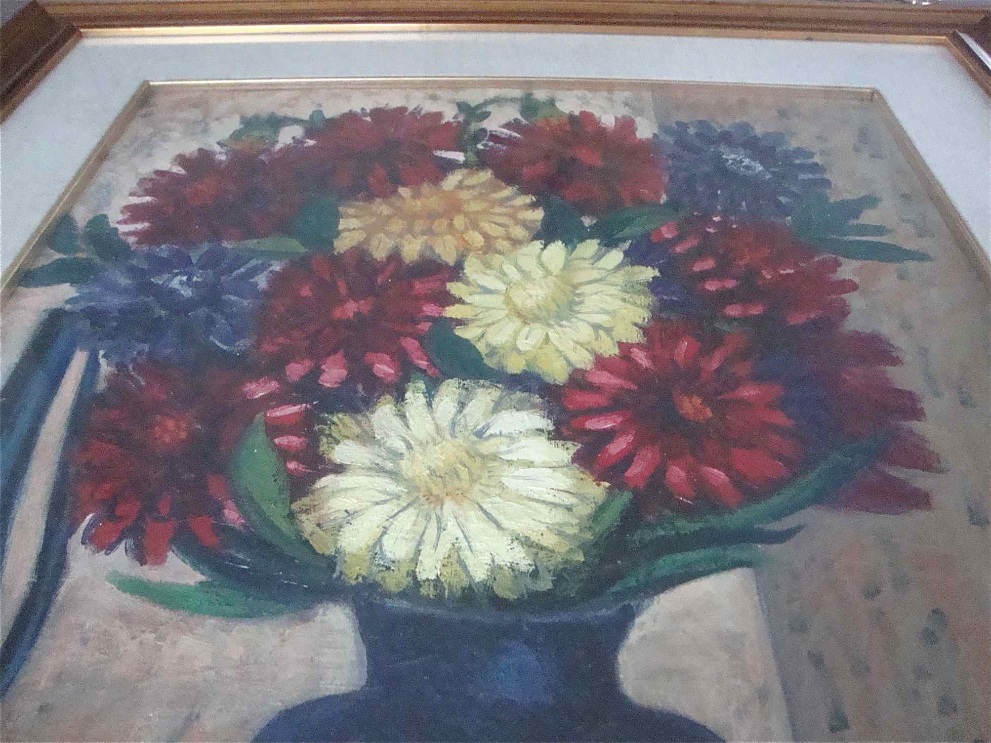 Old painting dahlias