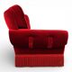Fauteuil rouge de style Hollywood Regency en Art Déco, 1940