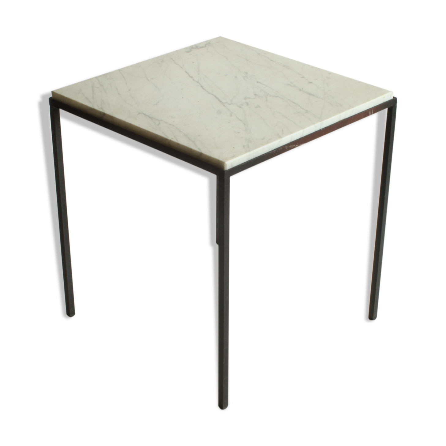 Square carrara marble side table, 1960