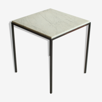 Square carrara marble side table, 1960