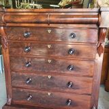 Commode en acajou de style anglais avec 6 tiroirs