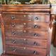 English style mahogany chest of drawers with 6 drawers