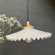 Vintage lampshade suspension in white opaline