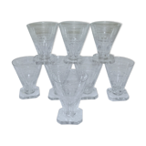 8 glasses with liqueur or aperitif 8cl art deco