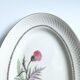 Vintage oval plate signed Moulin des Loups model Imperia pink flower