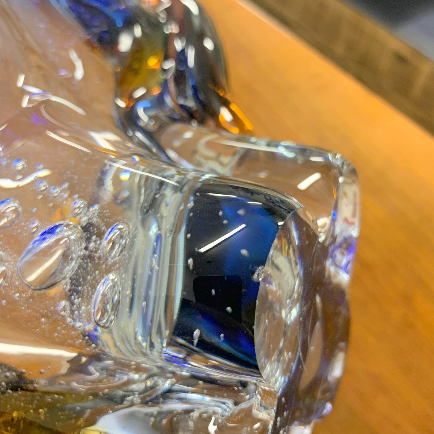Bohemian art glass bowl, 1960's