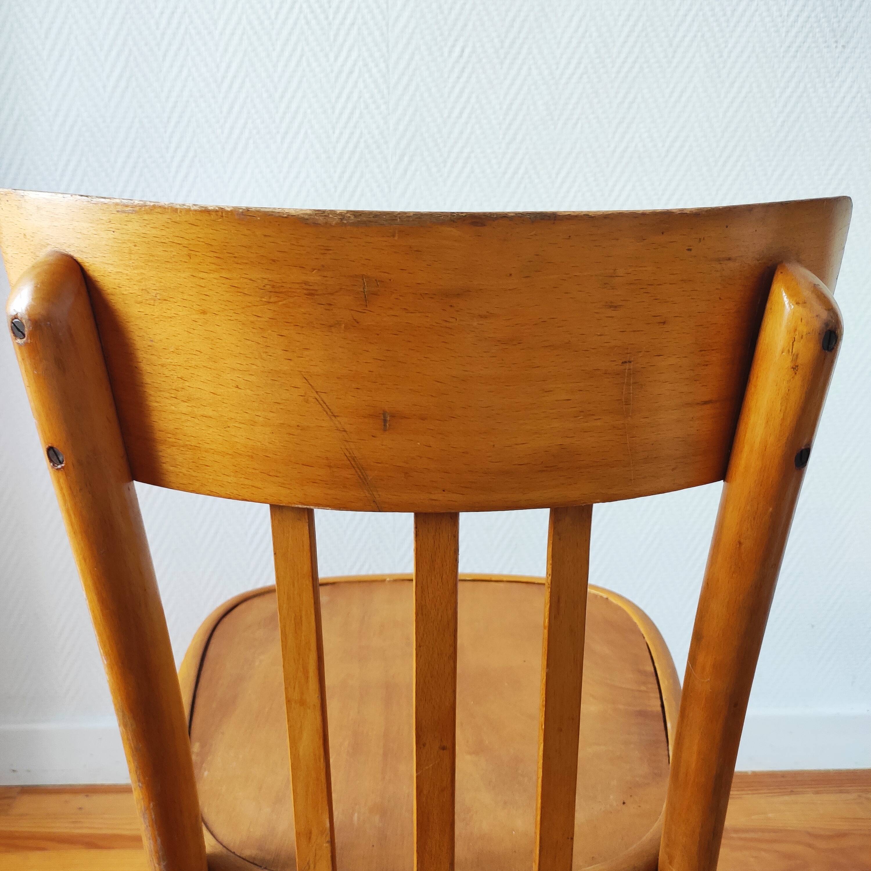 Vintage blonde wood bistro chair