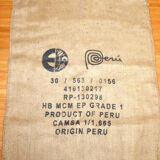 Backpack coffee in jute canvas 'Peru '.