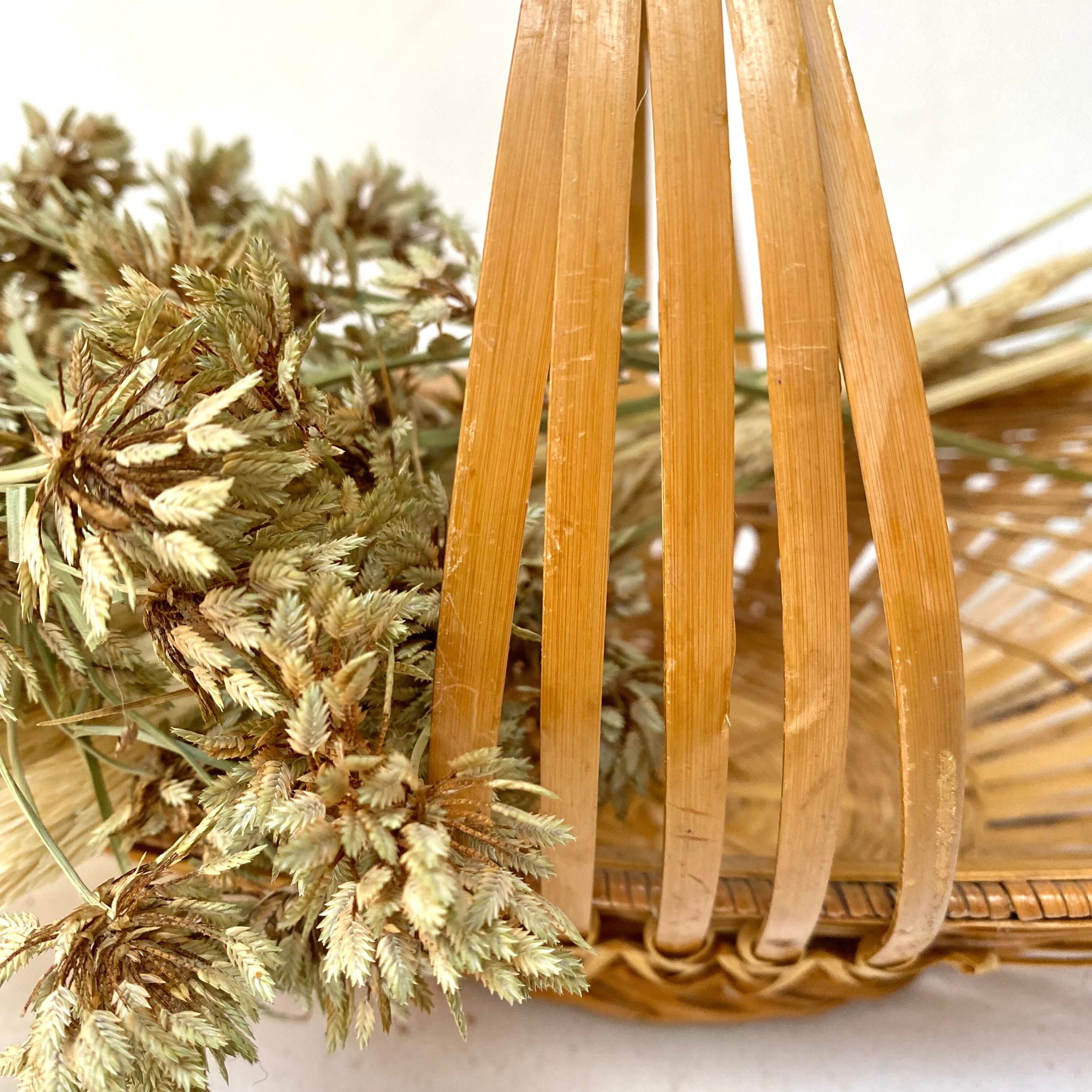 Braided bamboo fruit basket