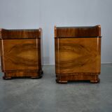 1940s pair of Art Deco bedside tables, Czechoslovakia