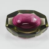 Flavio Poli Sommerso Caviar Murano Glass Bol Diamant par Seguso, Italie, années 1960