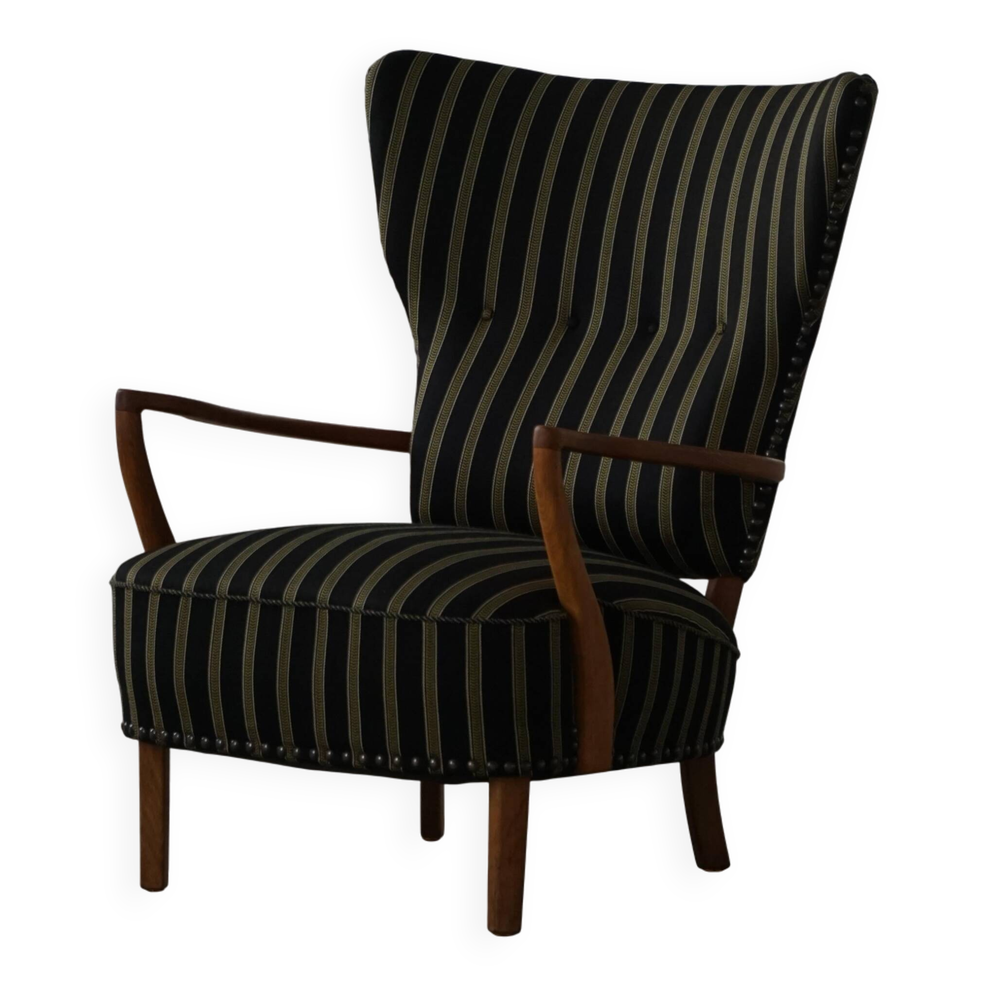 Danish mid-century chaise longue with a convertible backrest in oak, Viggo Boesen, 1950s.