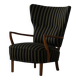 Danish mid-century chaise longue with a convertible backrest in oak, Viggo Boesen, 1950s.