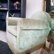Fringed velvet armchair