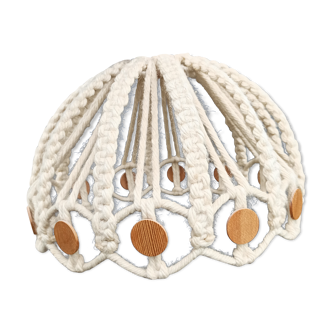 Suspension lampshade macramé wood