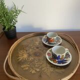Rattan top and inclusion of dried flowers