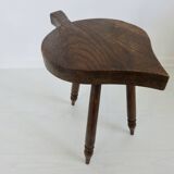 Brutalist stool in solid wood