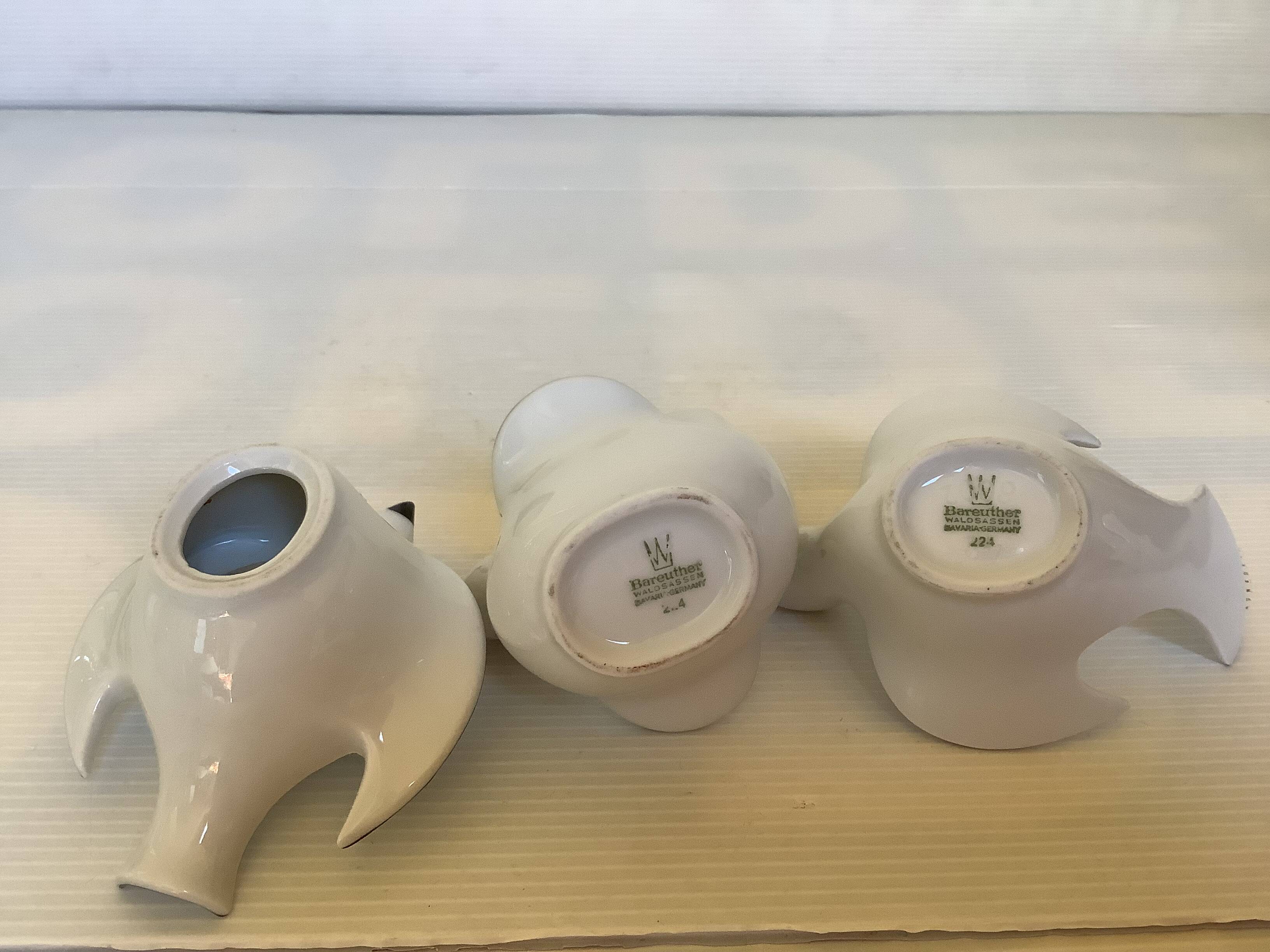 Eight bird candlesticks from Bavaria and Arzberg, Germany