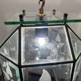 Etched Glass Light Pendant 1950’s