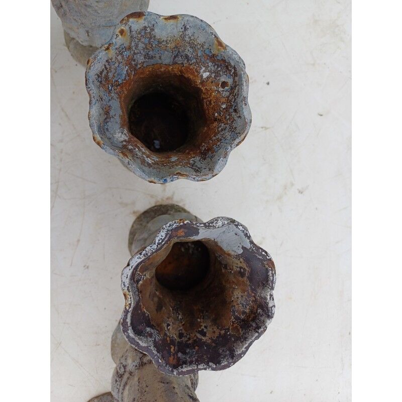 Set of 5 cast iron vases from 1900 from Charleville-Mézières