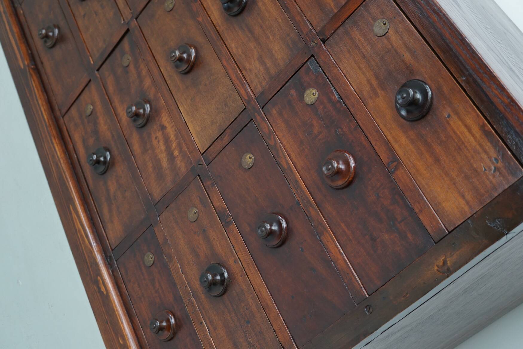 Very Large Antique Hardwood Apothecary Cabinet / Bank of Drawers, ca 1900