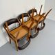 Set of 6 Baumann curved wood and imitation leather chairs, gondola model, 70s