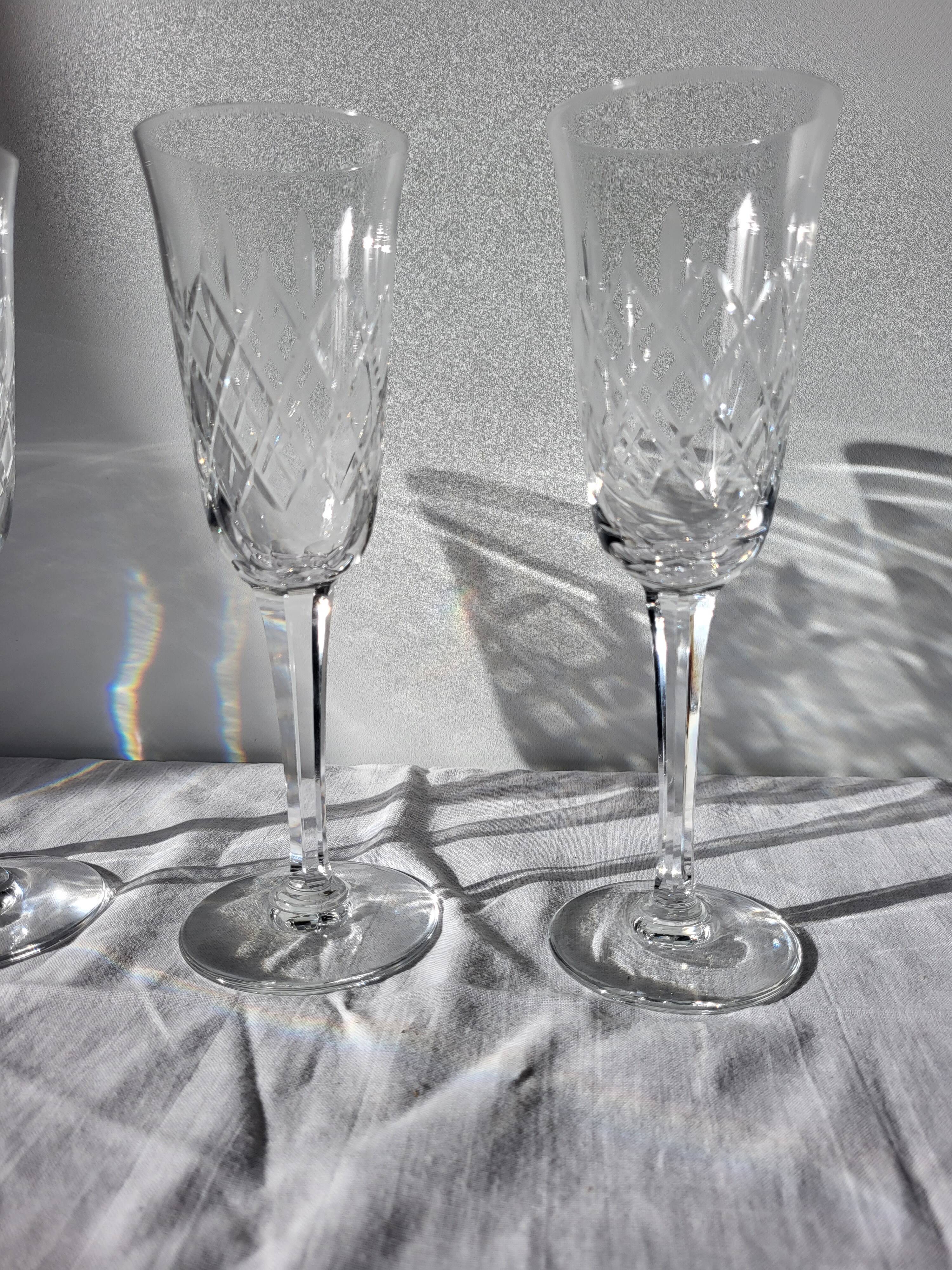 Crystal champagne flutes