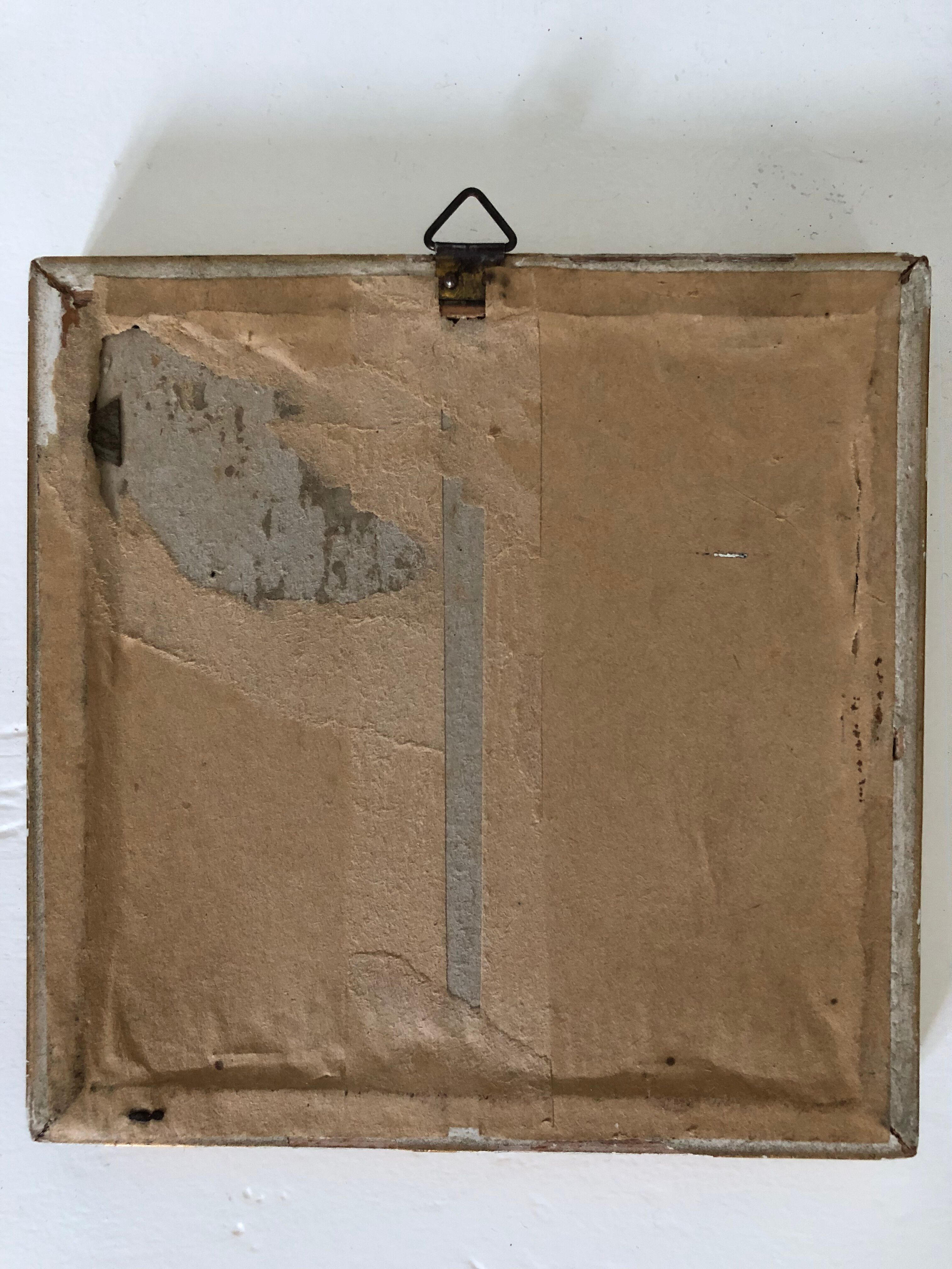 Old portrait under glass - gilded wooden frame