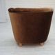 1960s, Danish curved chair, brown furniture velour.