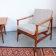 Vintage Thonet teak armchair, retro 1960s–70s style.