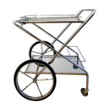Folding trolley in silver metal