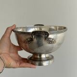 Metal salad bowl on foot