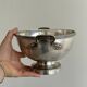 Metal salad bowl on foot