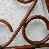 Rattan and brass headboard