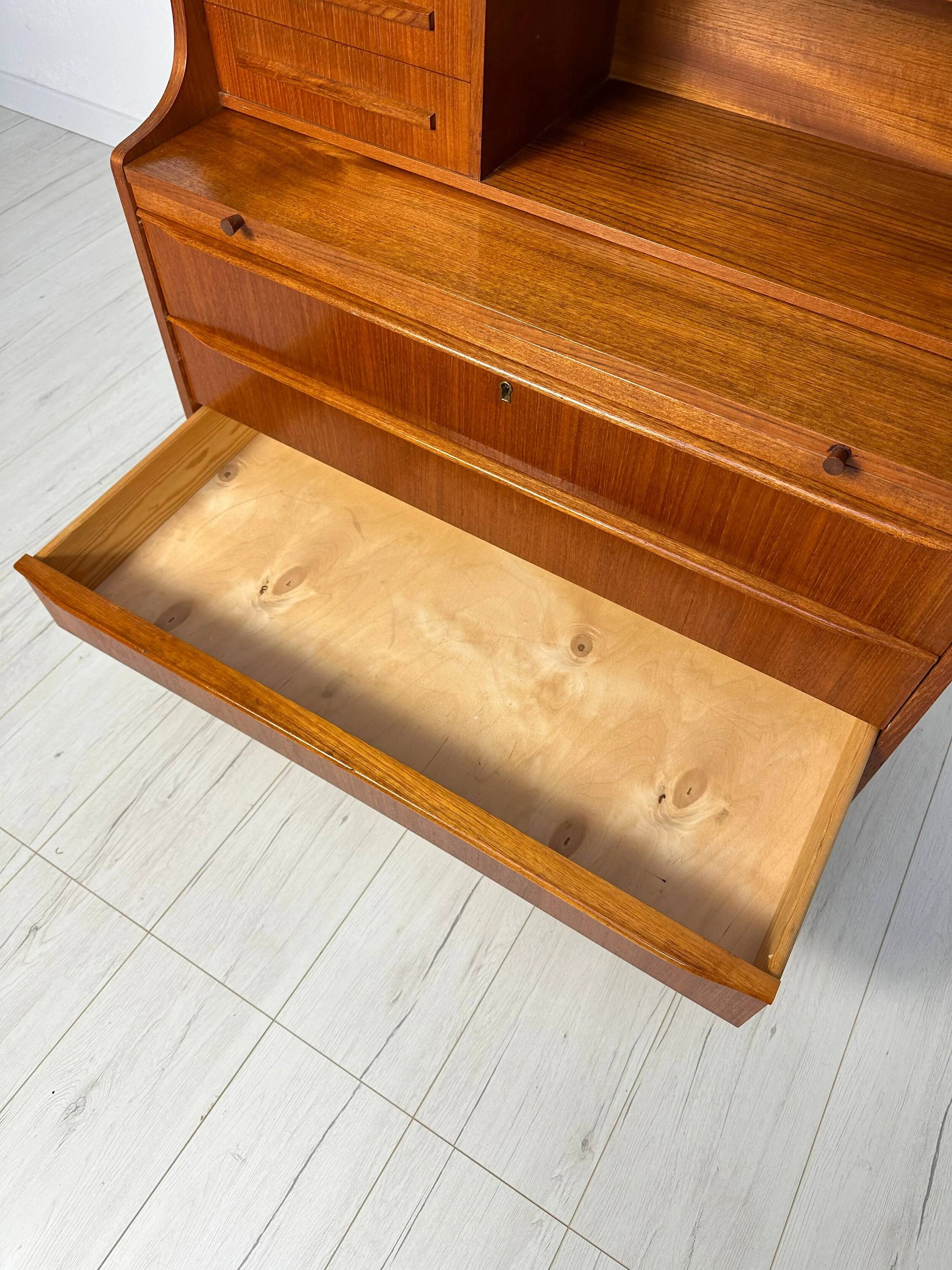 1960s Vintage Mid-Century Danish Teak Design Secretary