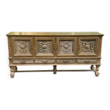 Spanish Renaissance patinated solid wood sideboard