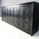 Black brutalist credenza, 1970s - vintage brutalist credenza - graphical brutalist credenza