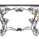Wrought iron console with golden acanthus leaves, 1950