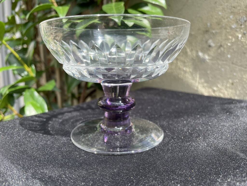 4 Coupes en cristal taillé coloré – Val Saint Lambert