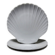 3 vintage flat plates with scallop shells, fine porcelain from Limoges.