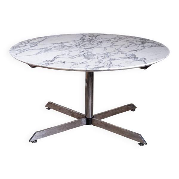Table Super Malta en marbre de Calacatta, Roche Bobois, 1980s